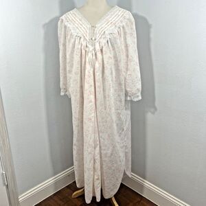 Vtg Take Nine Dress Womens L Floral Maternity Wear Lace Fairycore 90s Made USA
